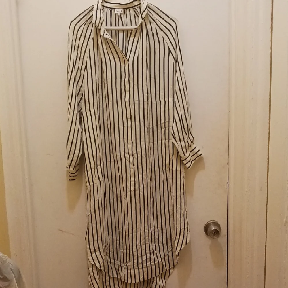 KULE Black and White Striped Shirt Dress - Picture 1 of 7